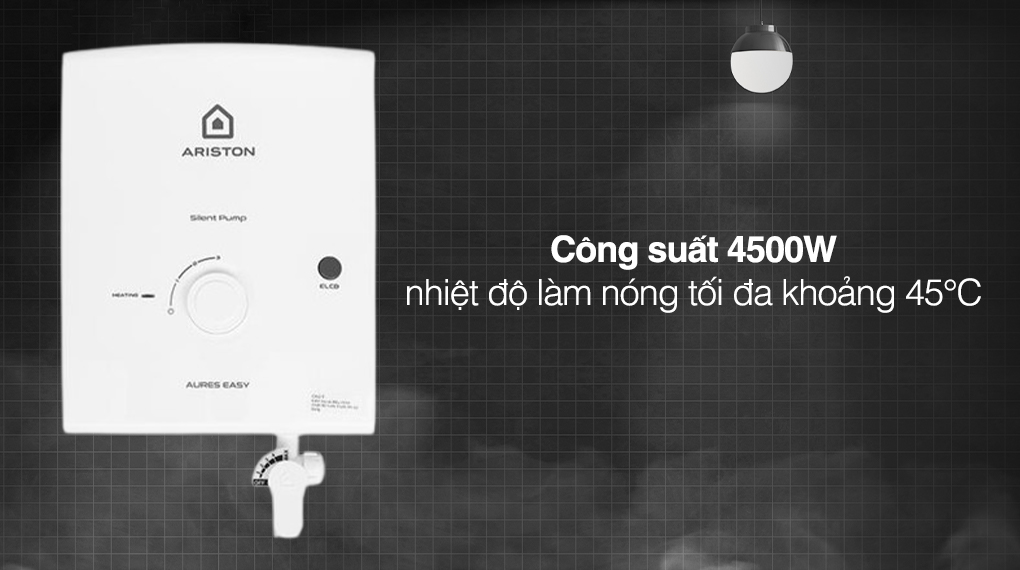 Máy nước nóng trực tiếp Ariston 4500W AURES EASY 4.5P 3S - ảnh 4