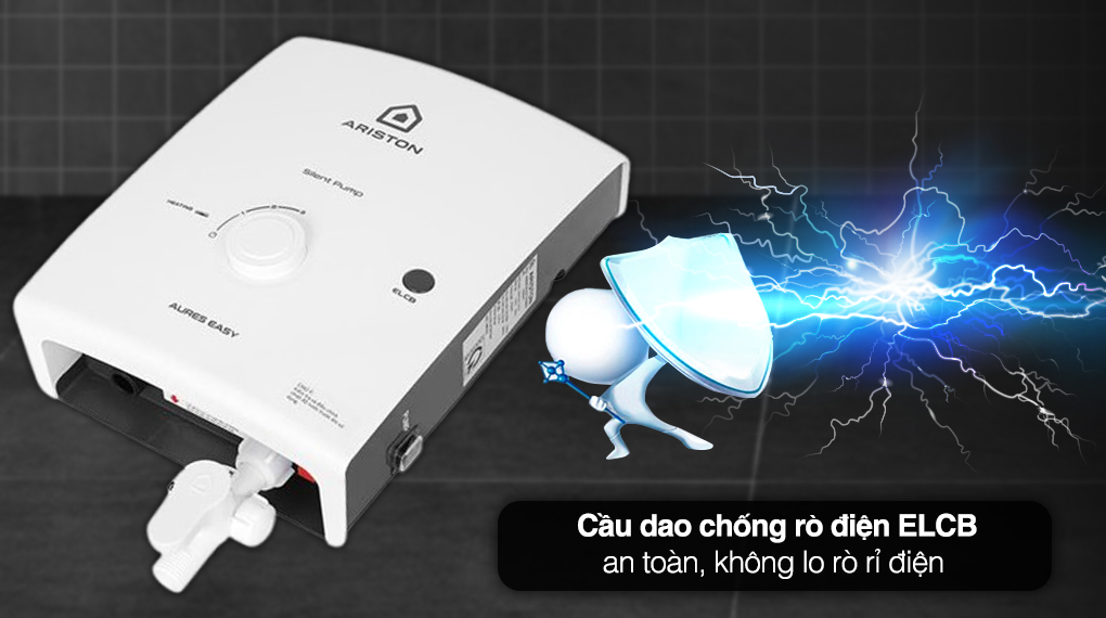 Máy nước nóng trực tiếp Ariston 4500W AURES EASY 4.5P 3S - ảnh 5